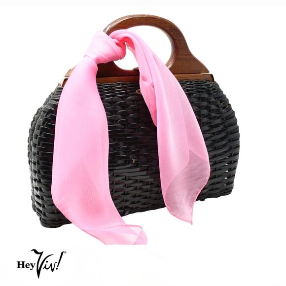 Pink Sheer Chiffon Scarf 50s Style for Head Neck Costume 21" Square - Hey Viv - Picture 2 of 7